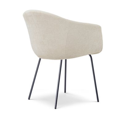 Eetkamerstoel Nora-Otis gestoffeerd - zwart onderstel - met armleuningen