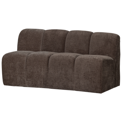 Mojo eetbank 164 cm met rugleuning ribstof roestbruin
