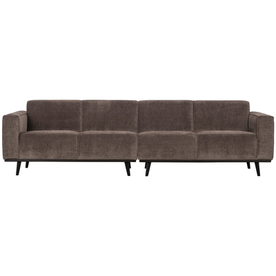 Statement 4-zits bank 280 cm chenille velvet perzikroze