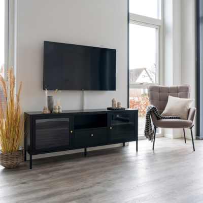 Metalen tv-meubel James - 160 x 35 cm