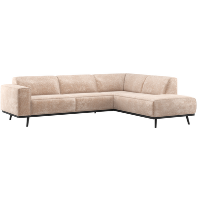 Statement hoekbank rechts chenille velvet terra