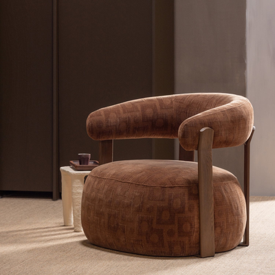 Foon fauteuil 3d structuurstof bruin [fsc]