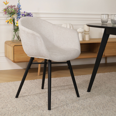 Eetkamerstoel Nena-Otis - zwart houten onderstel