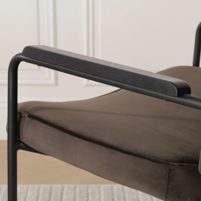 Velvet fauteuil Bibi - met armleuningen