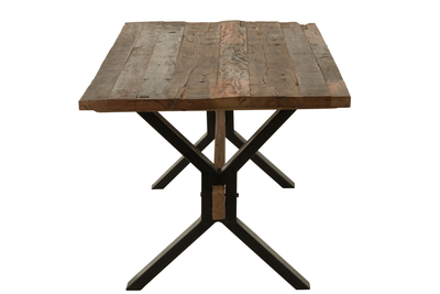 Eettafel verouderd hout bruin