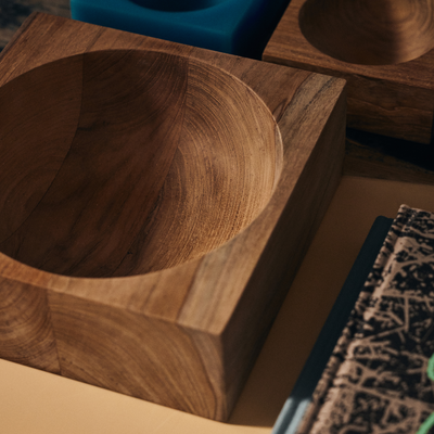 HKLiving Schaal Teak cube bowl M