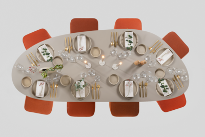 Studio HENK tafel Butterfly Blob - wit frame, HPL Fenix bianco kos