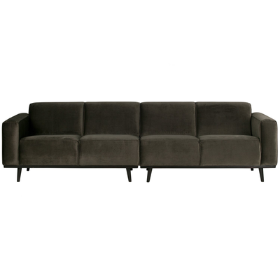 Statement 4-zits bank 280 cm chenille velvet perzikroze