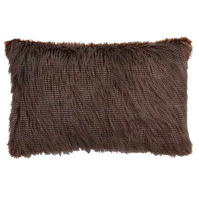 Kussen bont donkerbruin ecru