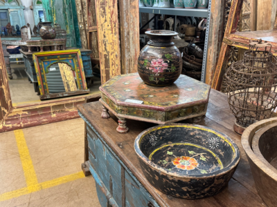 Schaal hout zwart uniek