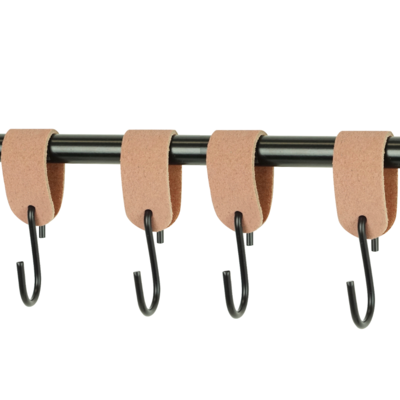 Leren S-haak hangers (set van 4)