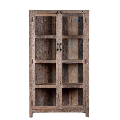 Aarush - Vitrinekast van Gerecycled Hout met Glas