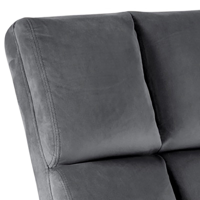 Zaragoza Fauteuil Fluweel - Donkergrijs met zwarte poten