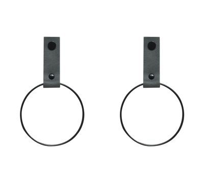 Leren handdoekring maat S (ring zwart)