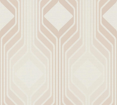 Retro behang met ruitpatronen in zachte kleuren – beige, crème, wit