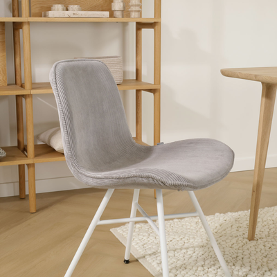 Eetkamerstoel Noa-Fé gestoffeerd - wit onderstel