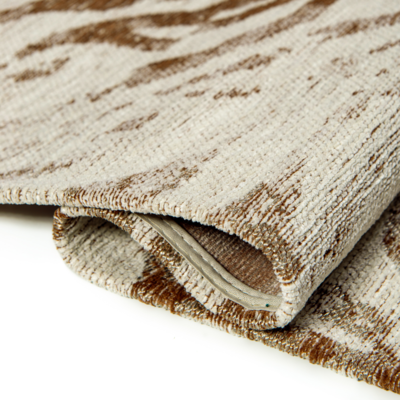 Vloerkleed Zebra met zebramotief in goudgeel kleuren met verouderde texturen