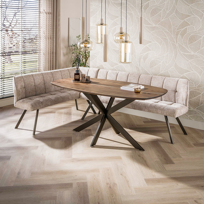 Eetkamertafel Deens Ovaal Kopenhagen Bruin