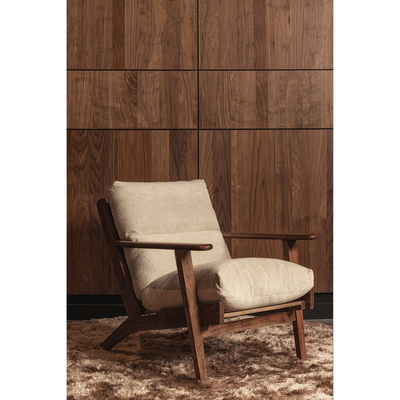 Houston fauteuil boucle/hout naturel