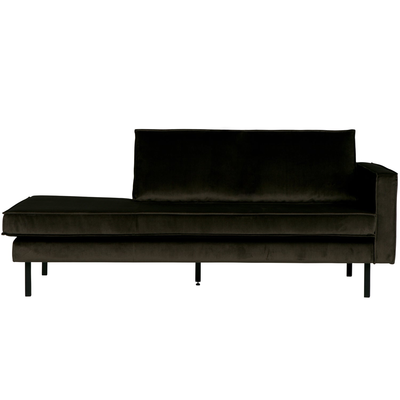 Rodeo daybed rechts ribstof bruin