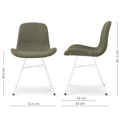 Eetkamerstoel Noa-Fé gestoffeerd - wit onderstel