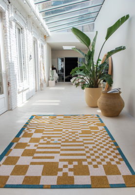 Ecorugs vloerkleed Chess goud