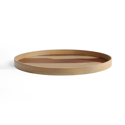 Second Nature glazen dienblad rond  - auburn