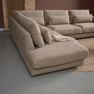 Hoekbank Lusaro Taupe Ottoman