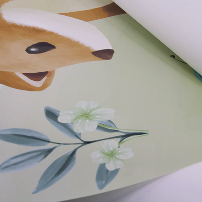 Behangcirkel Forest Friends Groen (100cm)