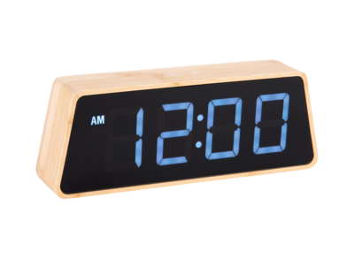 Wekker Changing Colour LED bruin bamboe