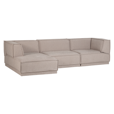 Manu chaise longue bank links velvet bruin [fsc]