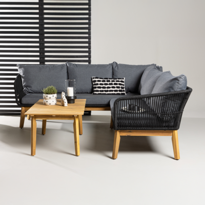Tuin loungeset grijs Pam - met zitkussens