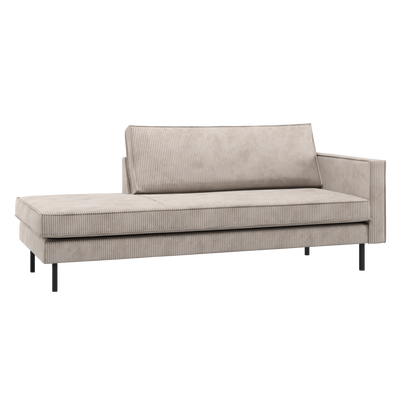 Rodeo daybed rechts ribstof bruin