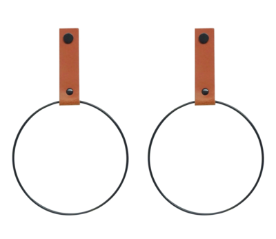 Leren handdoekring maat M (ring zwart)