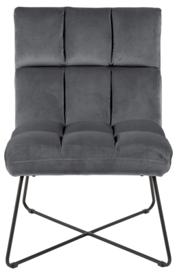 Zaragoza Fauteuil Fluweel - Donkergrijs met zwarte poten