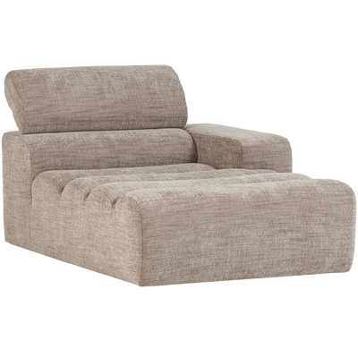 Novi chaise longue element arm rechts boucle karamelbruin
