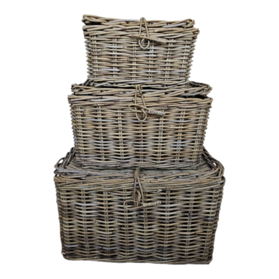 Rieten Manden Esra - set van 3