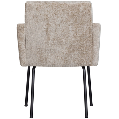 Mount eetkamerstoel met armleuning 3d chenille middenbruin