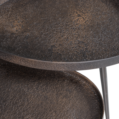 Crude bijzettafels antique brons - set van 2
