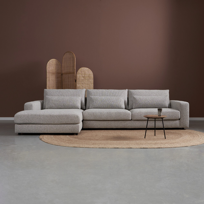 Hoekbank Lusaro Lichtgrijs Chaise Longue