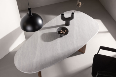 Norrtalje Eetkamertafel - 180 x 90 cm - Lichtgrijs Betonlook