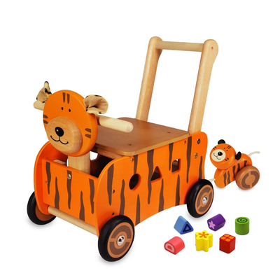 I’M Toy duwwagen met trekfiguurKonijn , Tijger Poes