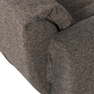 Baggy draaifauteuil geweven stof warmgrijs melange