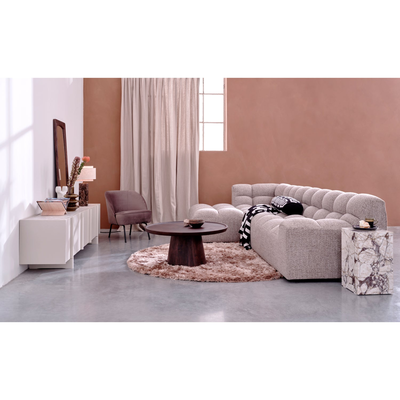 Allure chaise longue links geweven stof naturel melange
