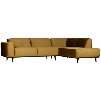 Statement hoekbank rechts chenille velvet terra