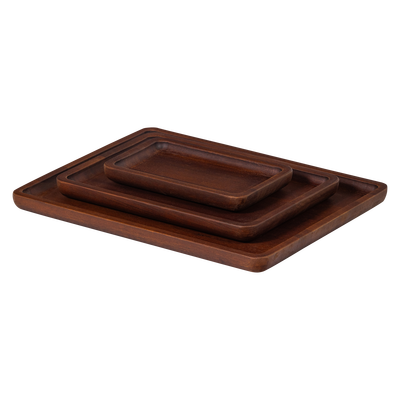 Trayla dienblad mangohout bruin - set van 3