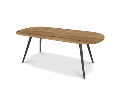 They &amp; Me eettafel Joy – plat ovaal – eiken rustiek olie - onderstel RAL9017 verkeerszwart