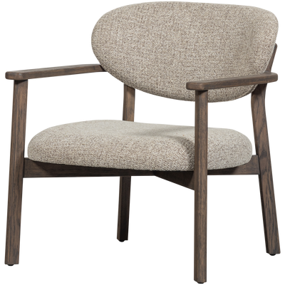 Udar fauteuil naturel met houten frame naturel