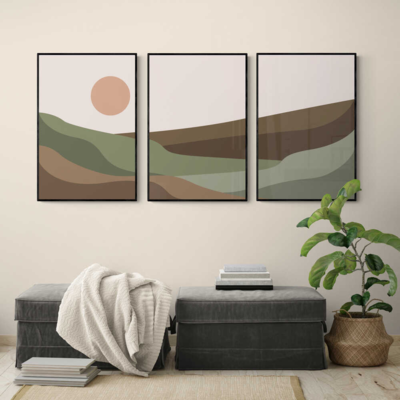 Walljar poster ingelijst - Abstract Mountains