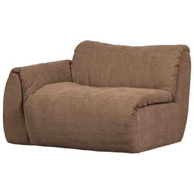 Baggy 1-zits element met arm links geweven chenille oudroze